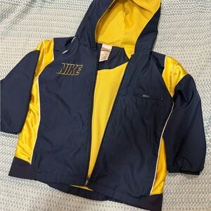 Nike Kids' Navy & Yellow Hooded Jacket size 5